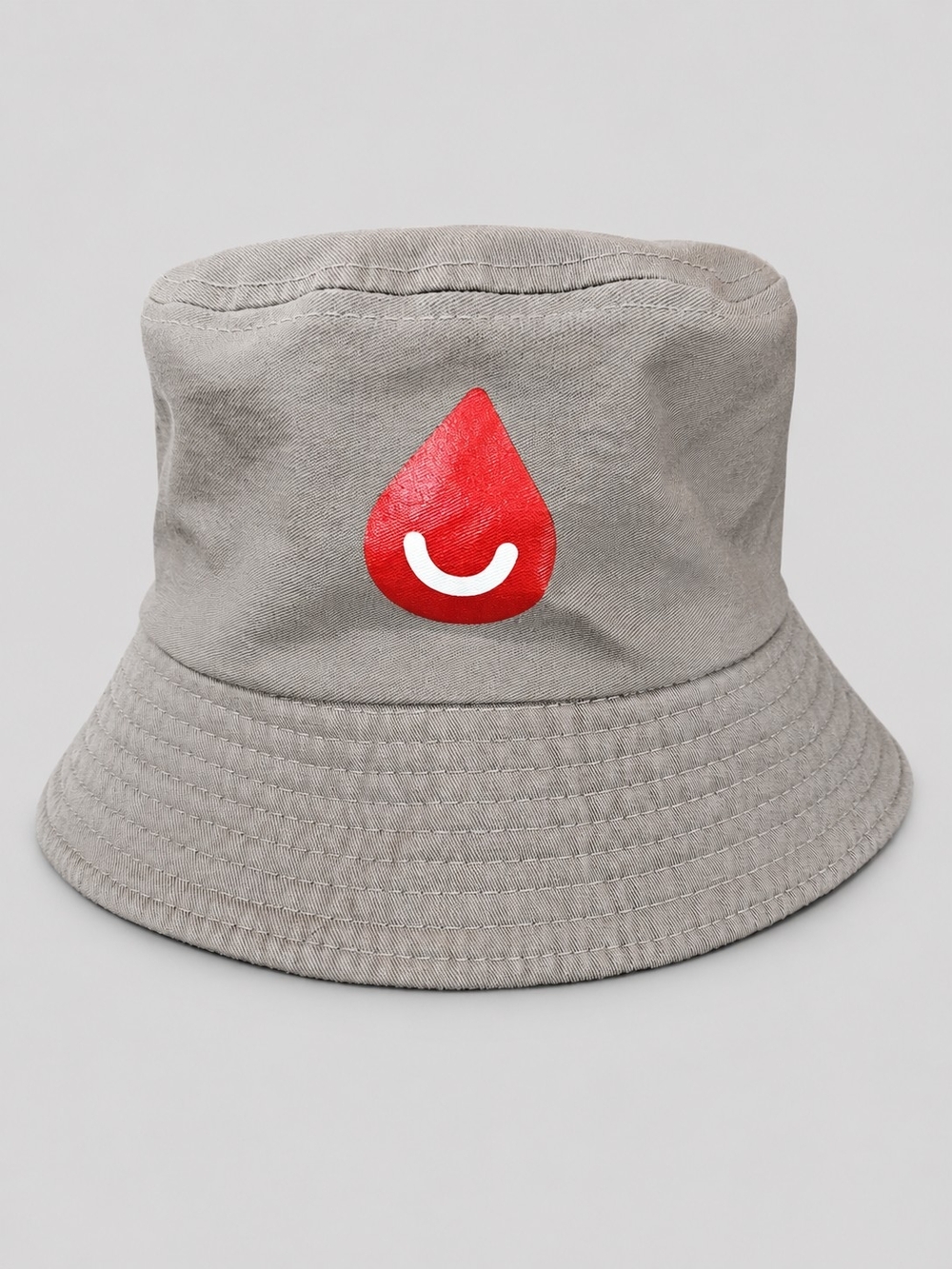 LifeSouth Gray Bucket Hat Red Logo Casual Outdoor